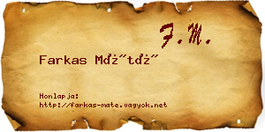 Farkas Máté névjegykártya