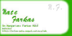 mate farkas business card